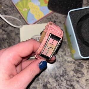 Fossil Pink Watch with Rectangular Face